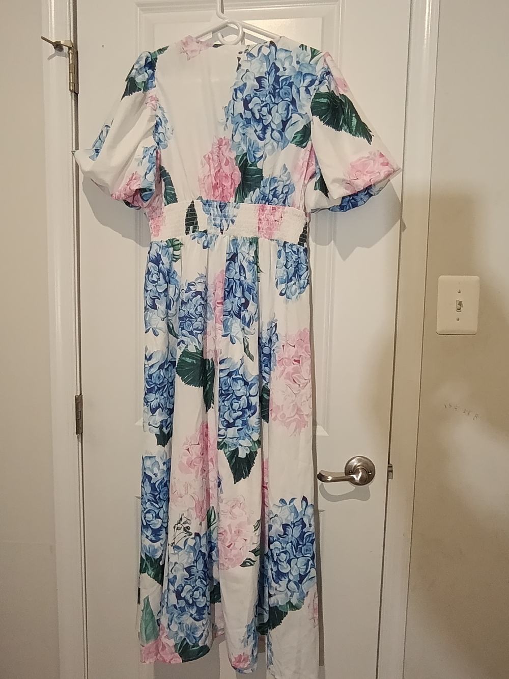 & Other Stories White Maxi Dress with Blue and Pink Floral Print - Picture 2 of 2